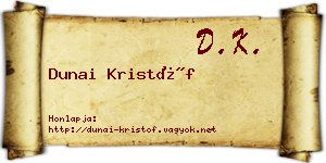 Dunai Kristóf névjegykártya