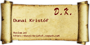 Dunai Kristóf névjegykártya