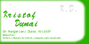 kristof dunai business card